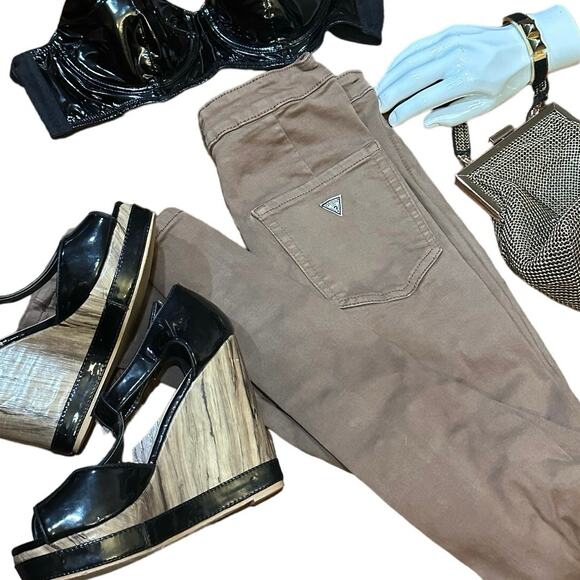 Black Patent Leather Faux Wood Grain Peep Toe SZ.8. High heel Wedge 5"  Italian - Picture 10 of 14